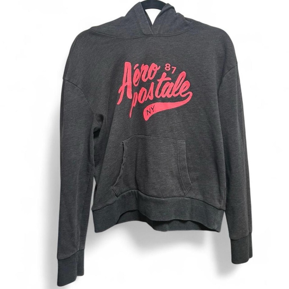 Aéropostale Women's Gray Hoodie Red Logo Casual